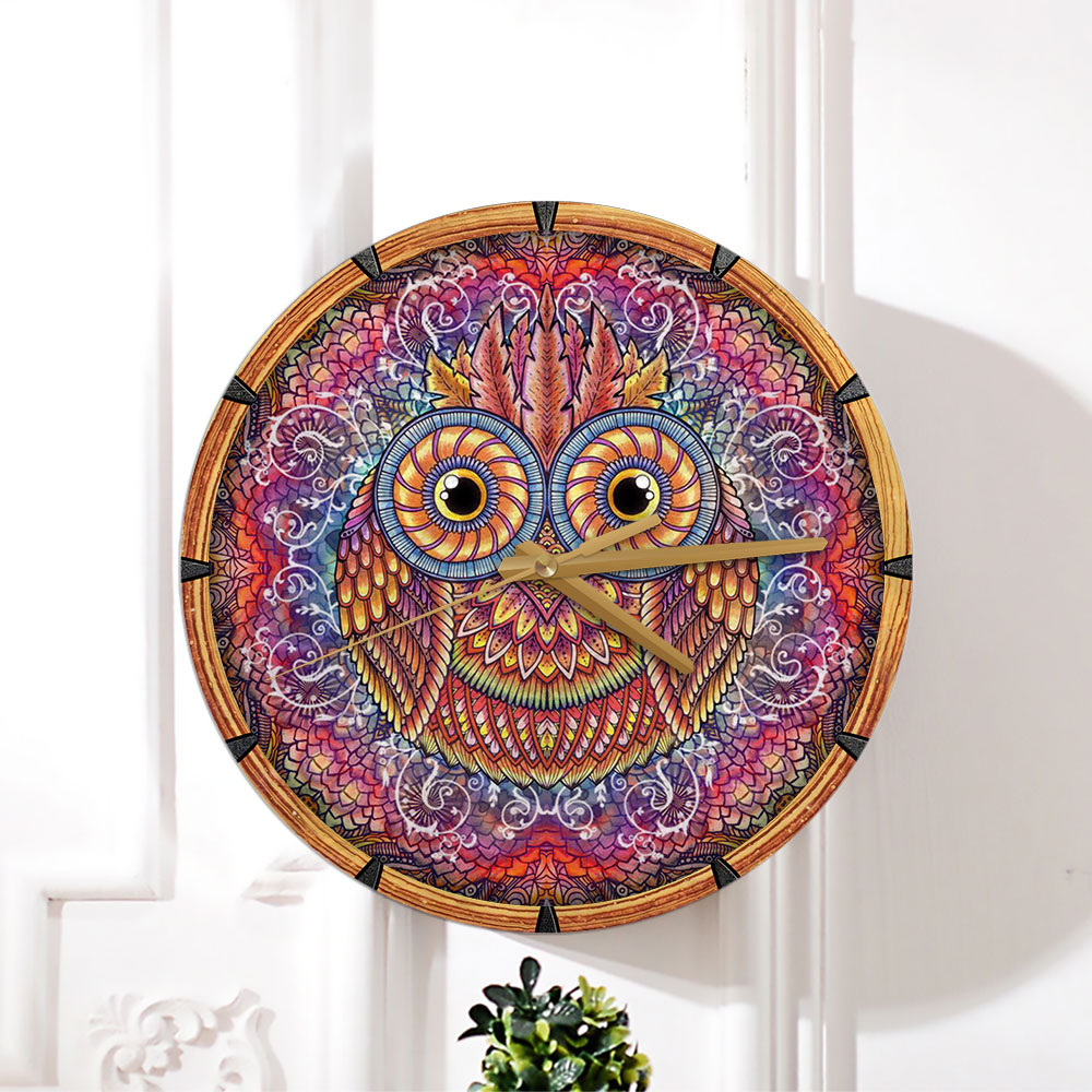 Mandala Owl Wall Clock_2_1