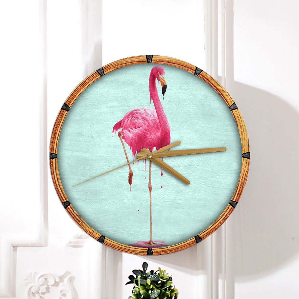 Mint Flamingo Wall Clock_2_1
