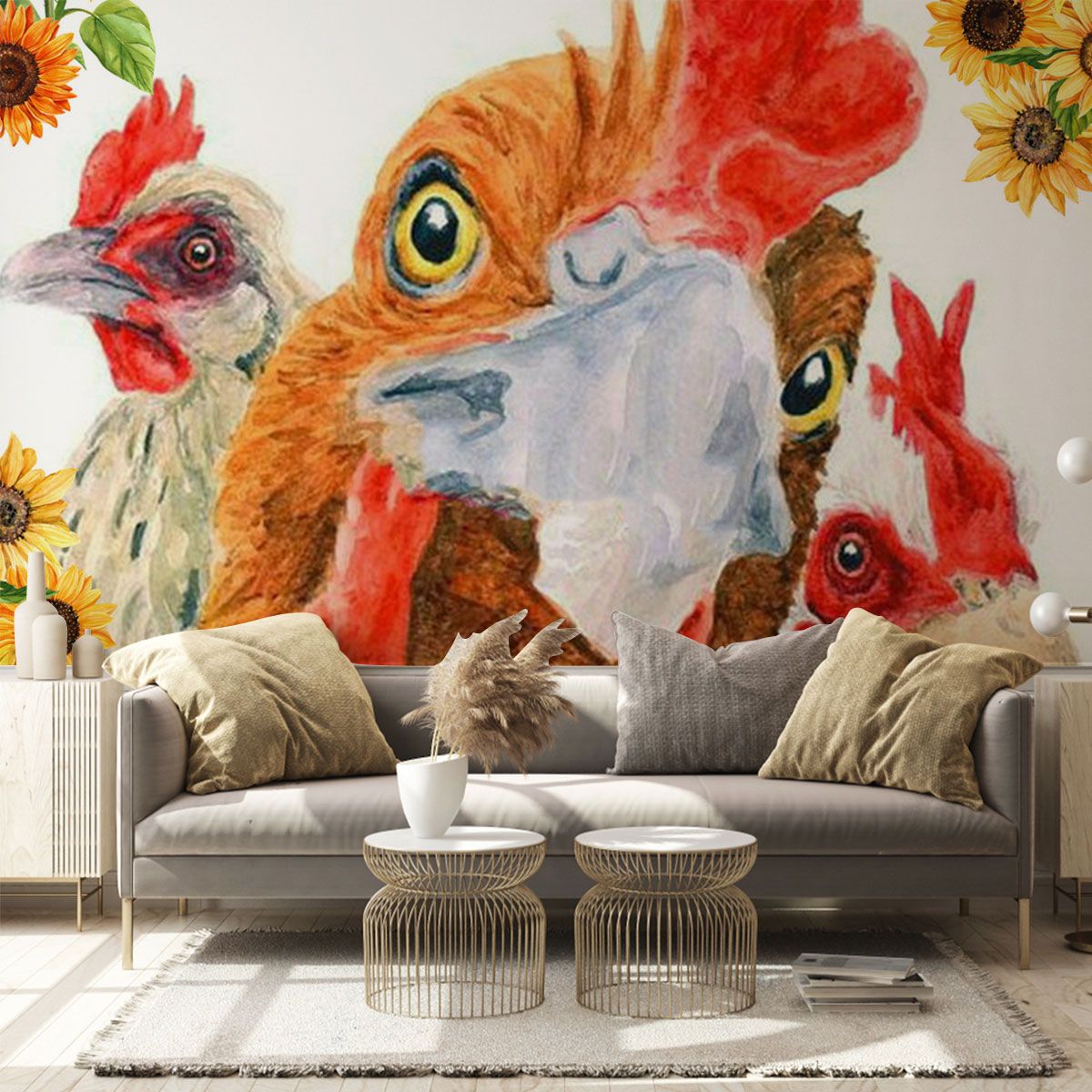 Funny Chicken Wall Mural_2_1