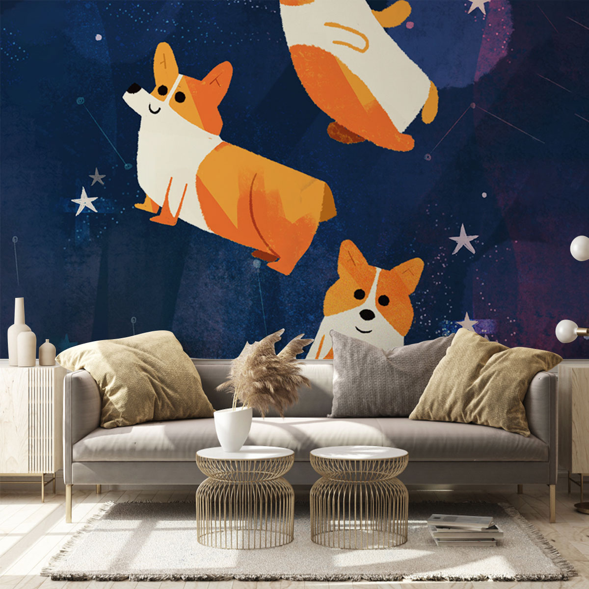Galaxy Cute Dog Wall Mural_2_1