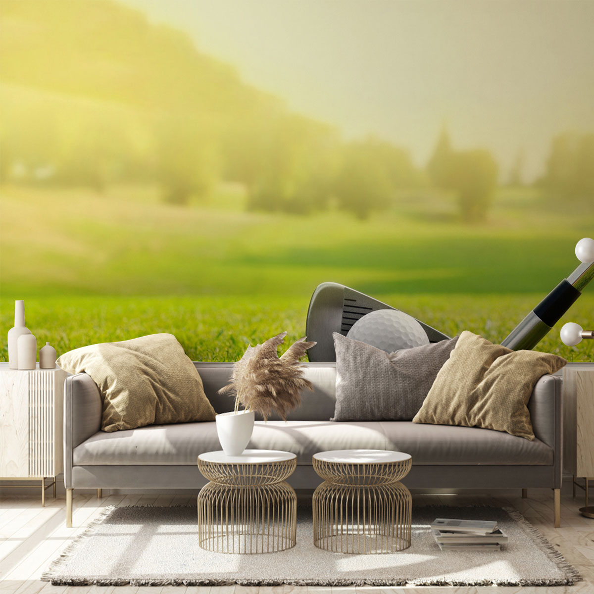 Golf Tools On Grass Wall Mural_2_1