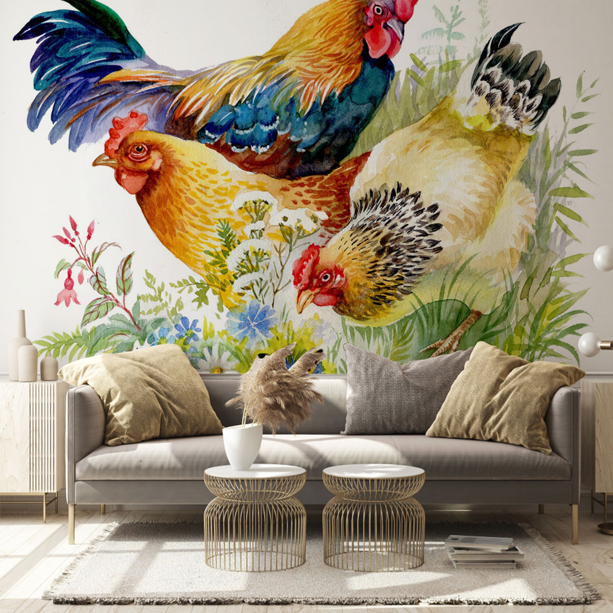 Happy Chicken Wall Mural_2_1