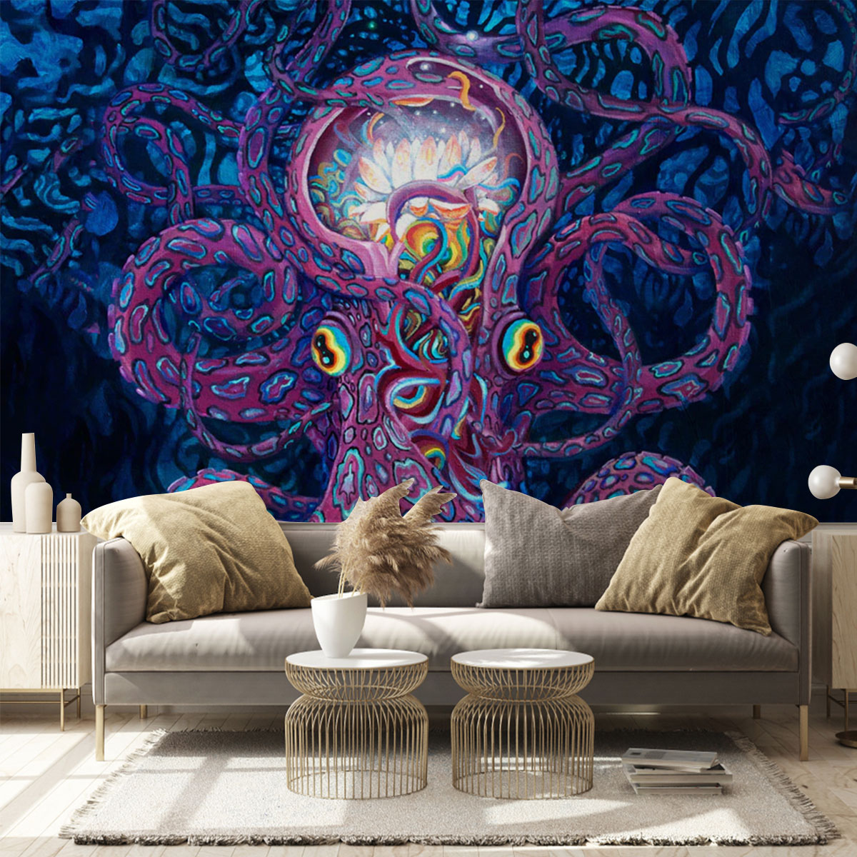 Hippie Octopus Wall Mural_2_1