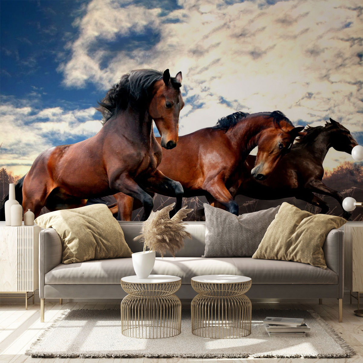 Horse Running On The Mountain Wall Mural_2_1