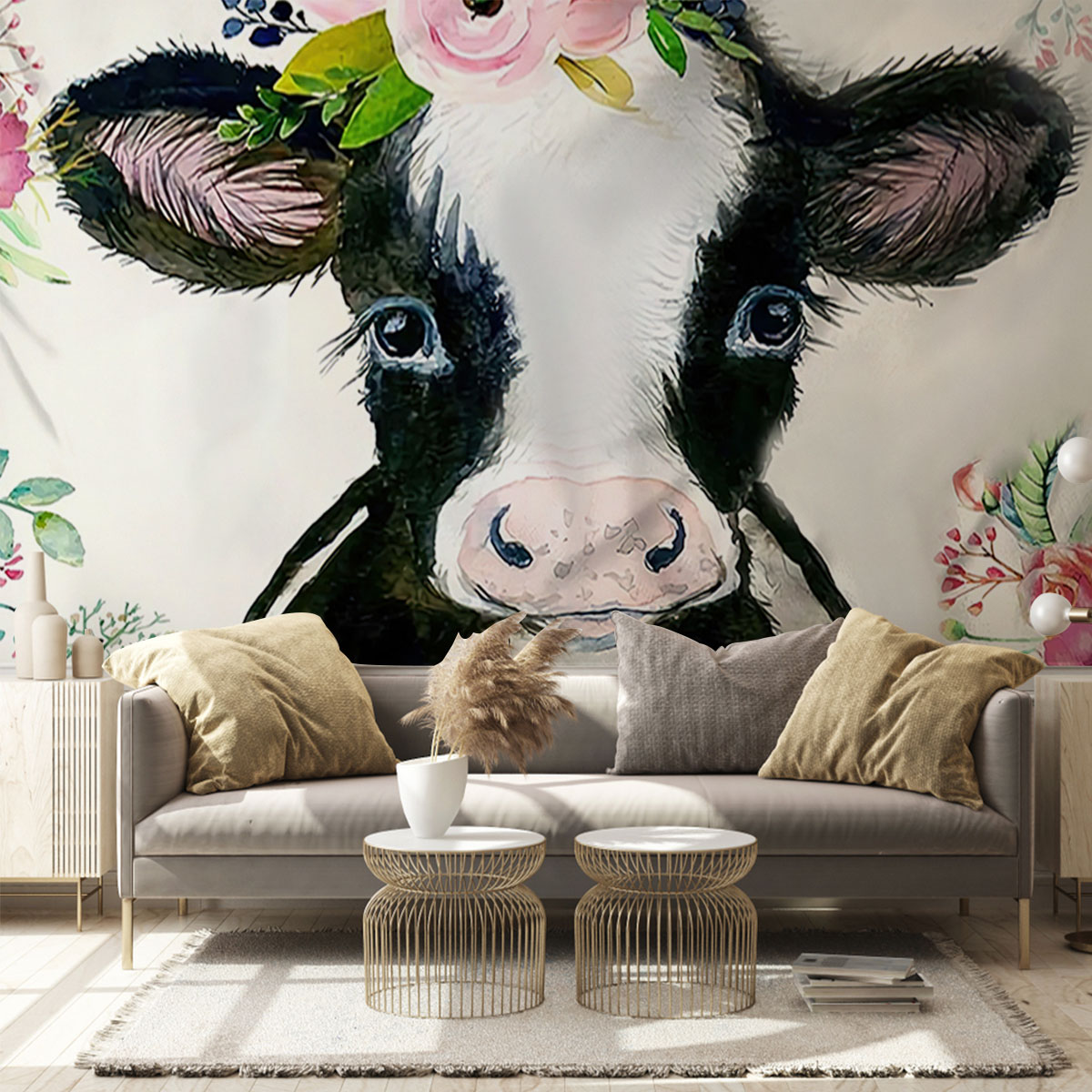 Love Beautiful Cow Wall Mural_2_1