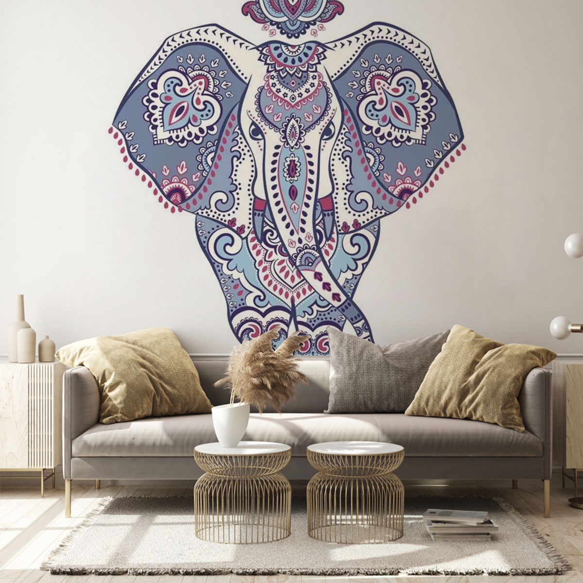 Mandala Elephant Wall Mural_2_1