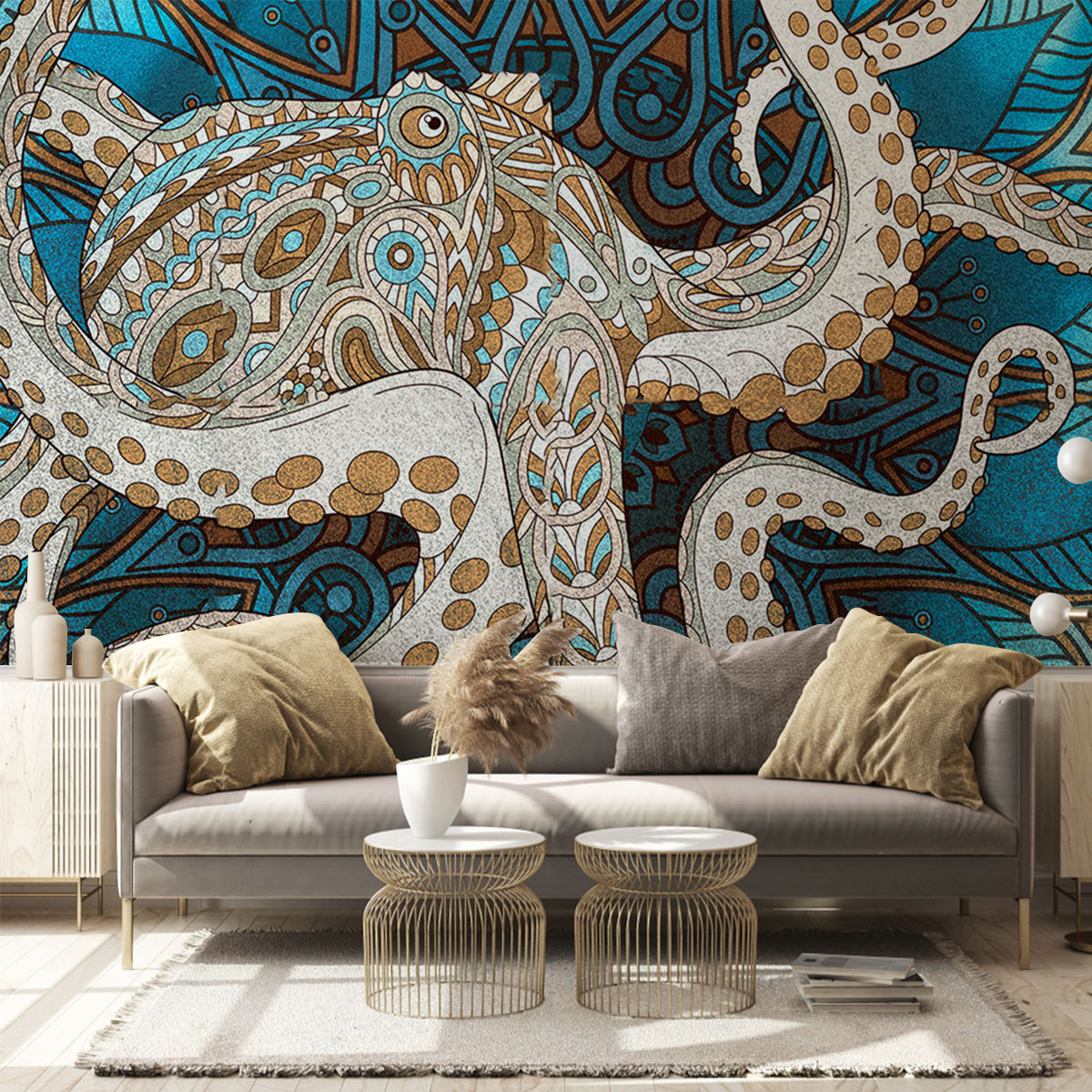 Mandala Octopus Wall Mural_2_1