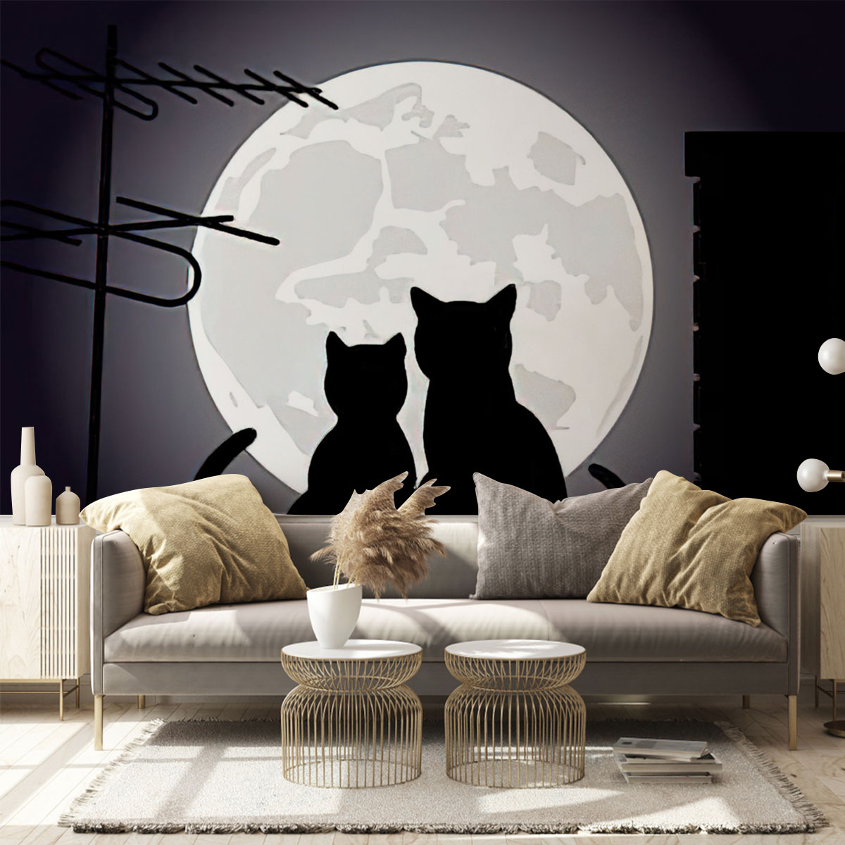 Moon Cat Wall Mural_2_1
