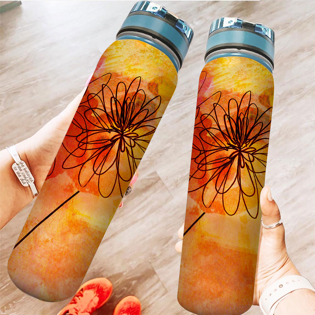 Floral Whimsy Abstract Tracker Bottle_2_1