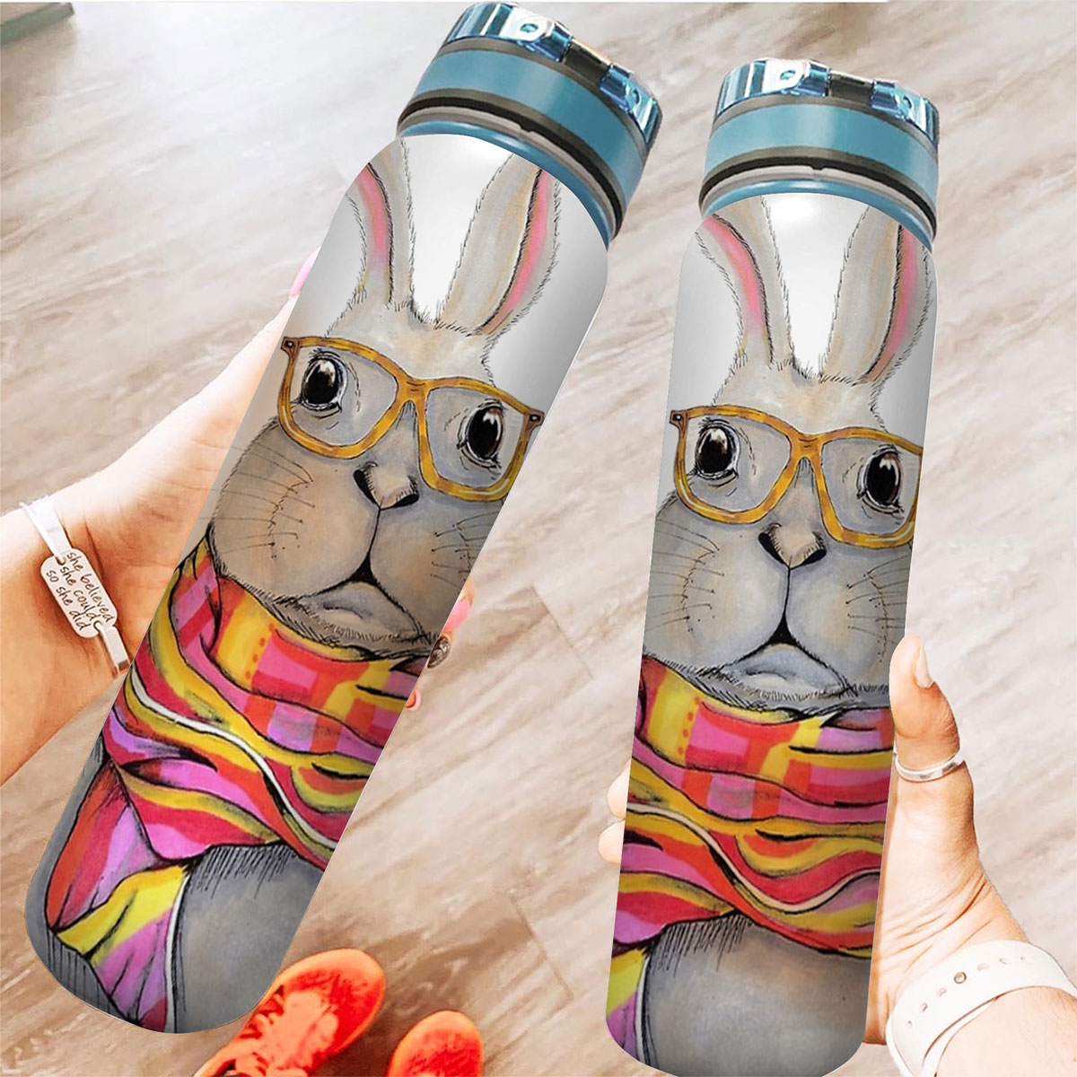 Hipster Bunny Tracker Bottle_2_1