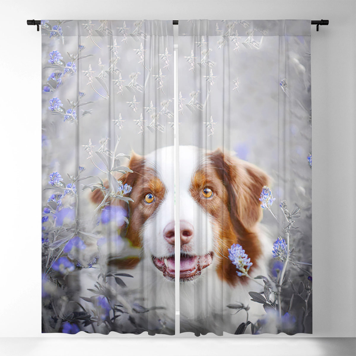 Flower Dog Window Curtain_2_1