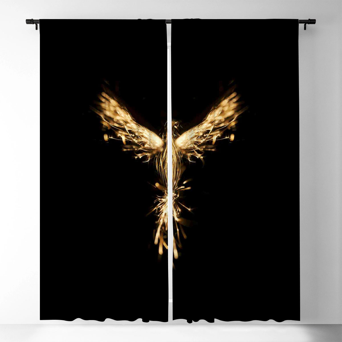 Flying Gold Phoenix Window Curtain_2_1