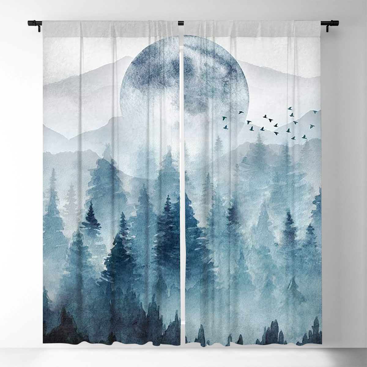 Forest Mountain Window Curtain_2_1