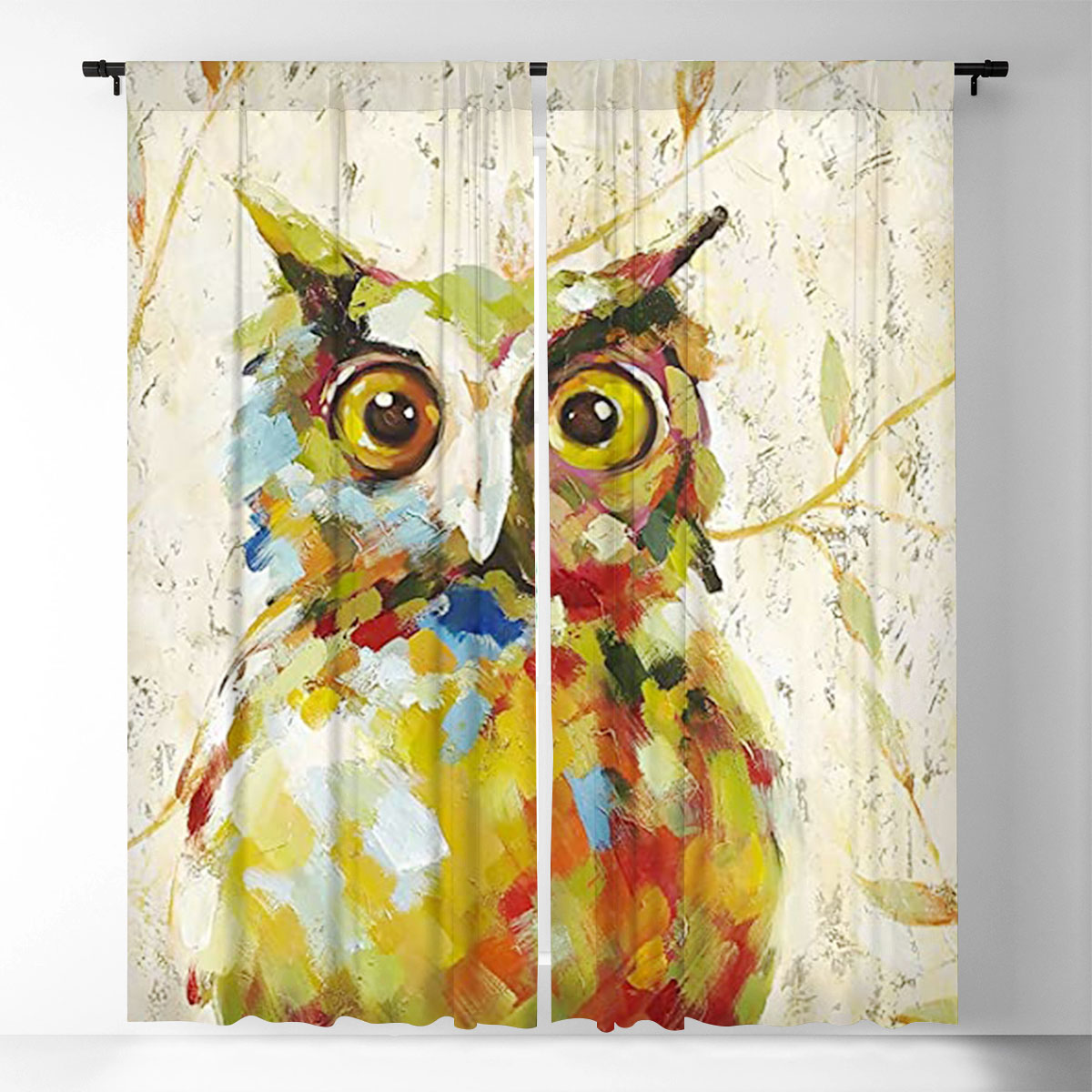 Funny Owl Window Curtain_2_1