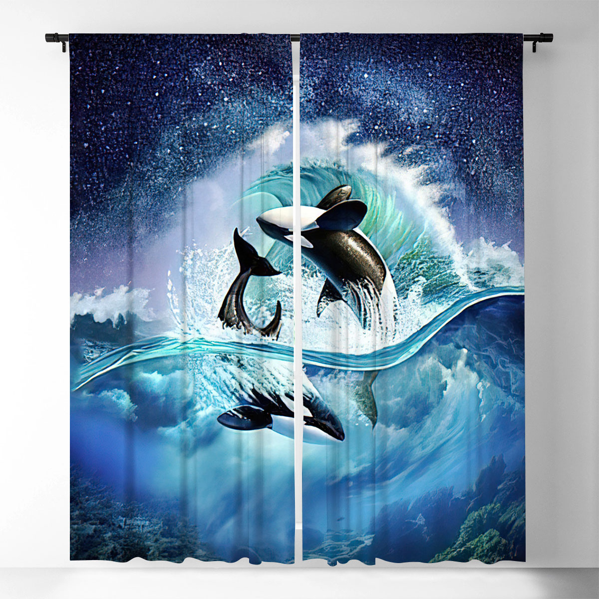 Galaxy Dolphin Window Curtain_2_1