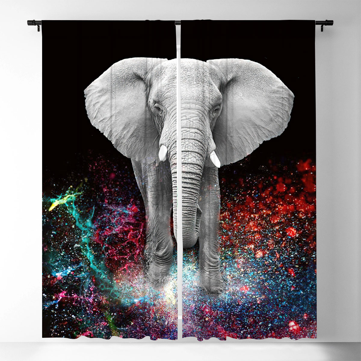 Galaxy Elephant Window Curtain_2_1