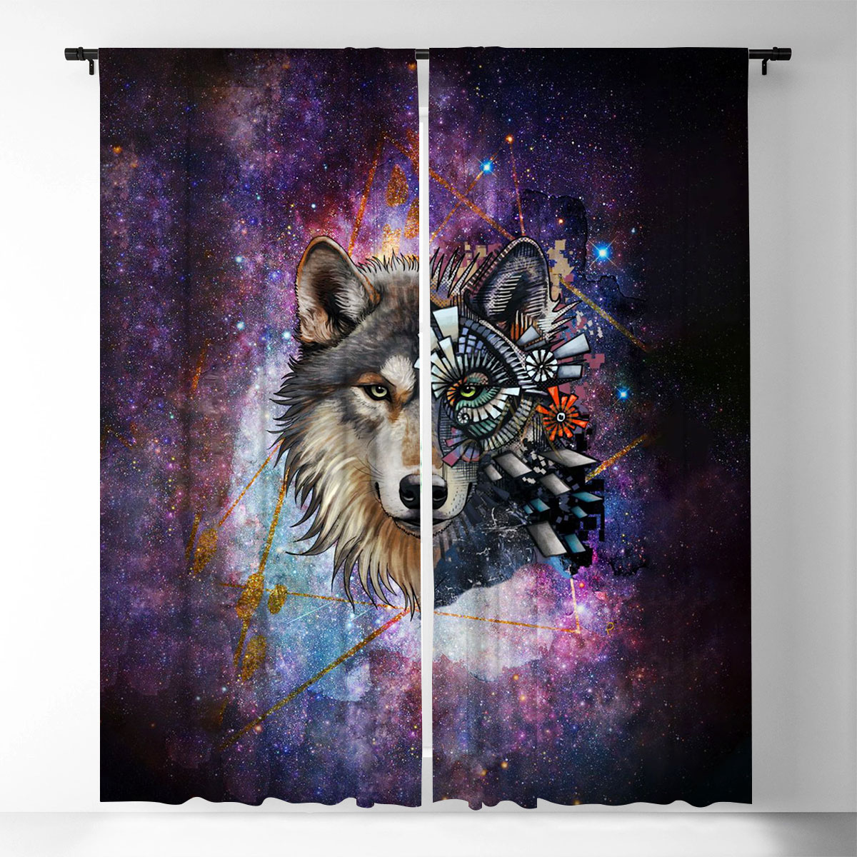 Galaxy Wolf Window Curtain_2_1