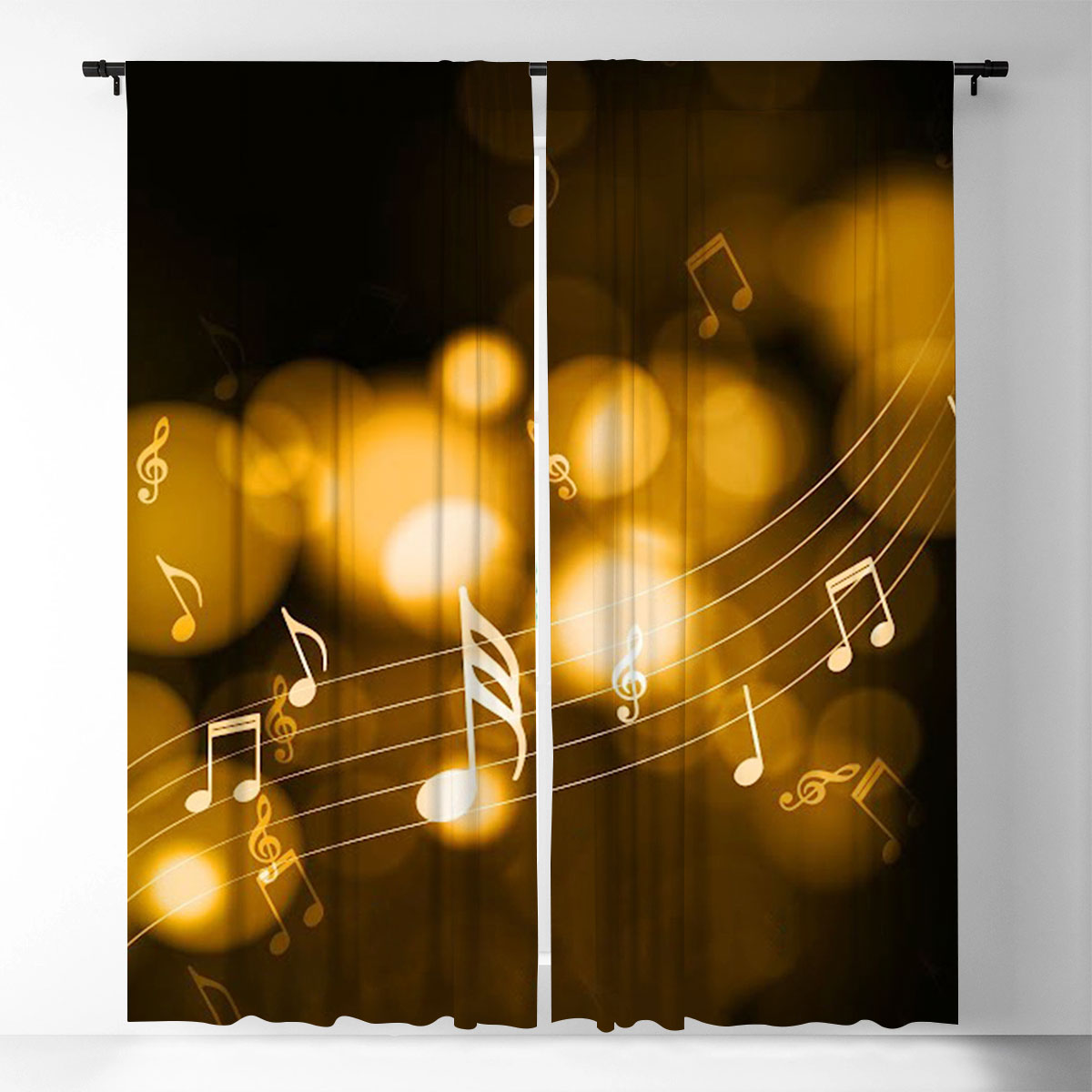 Golden Music Note Window Curtain_2_1