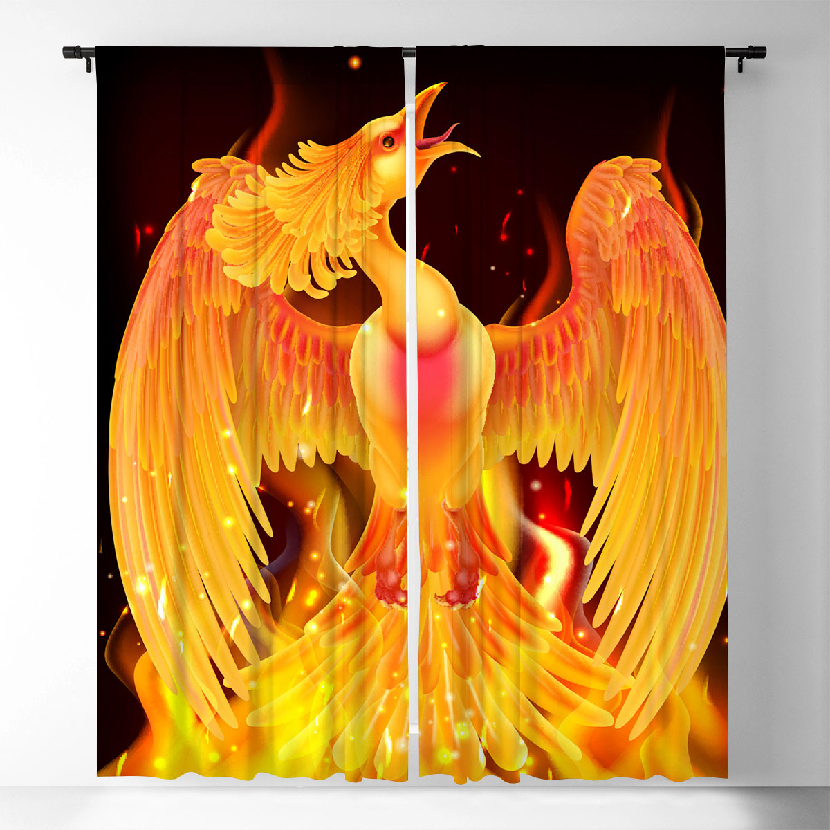 Golden Phoenix Window Curtain_2_1