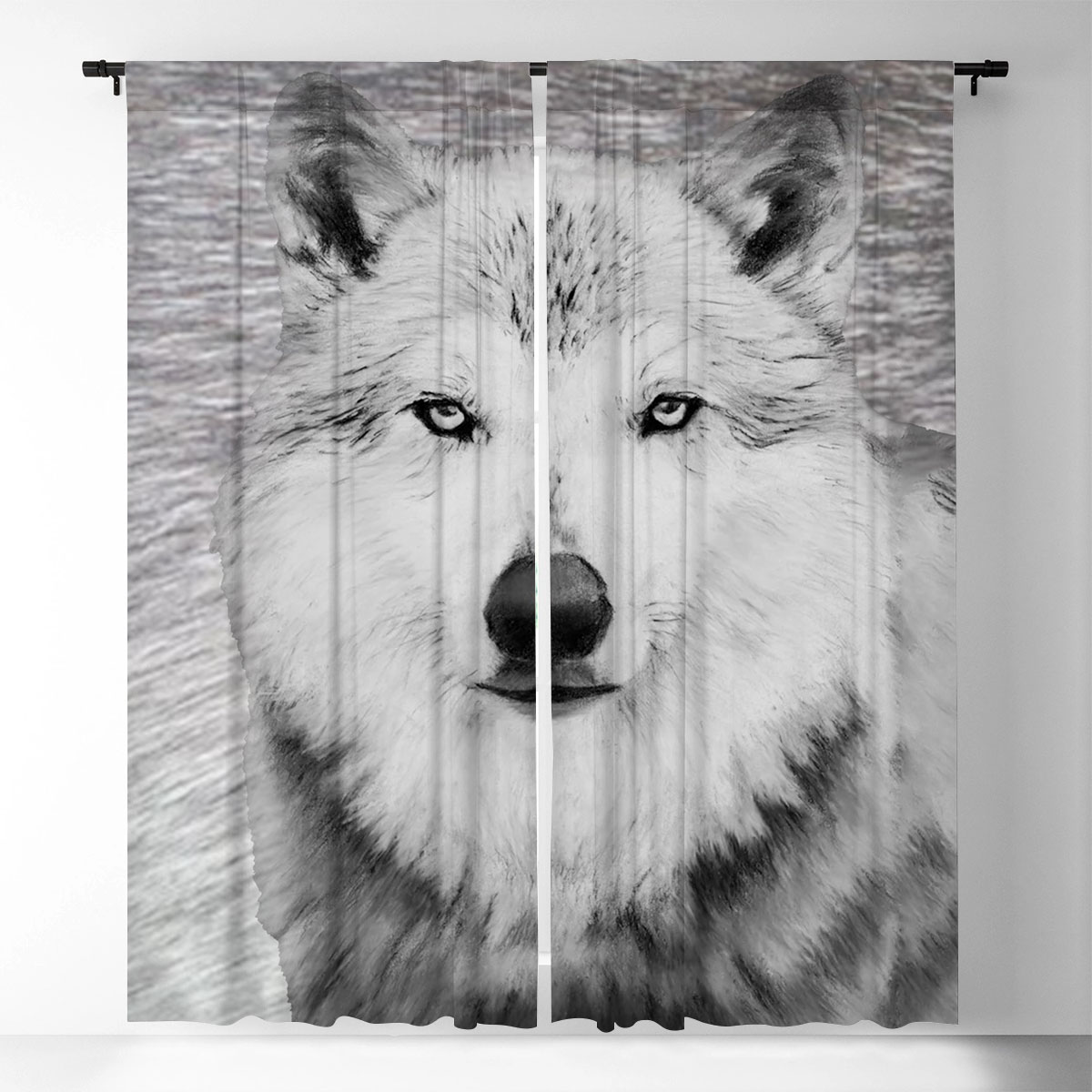 Gray Wolf Window Curtain_2_1