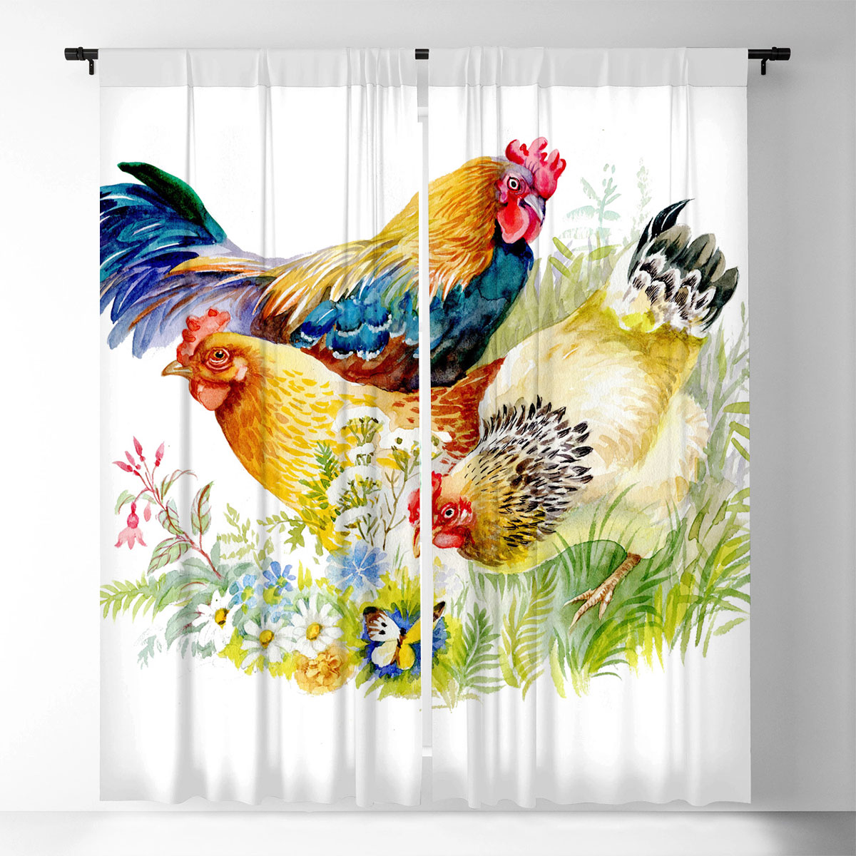 Happy Chicken Window Curtain_2_1