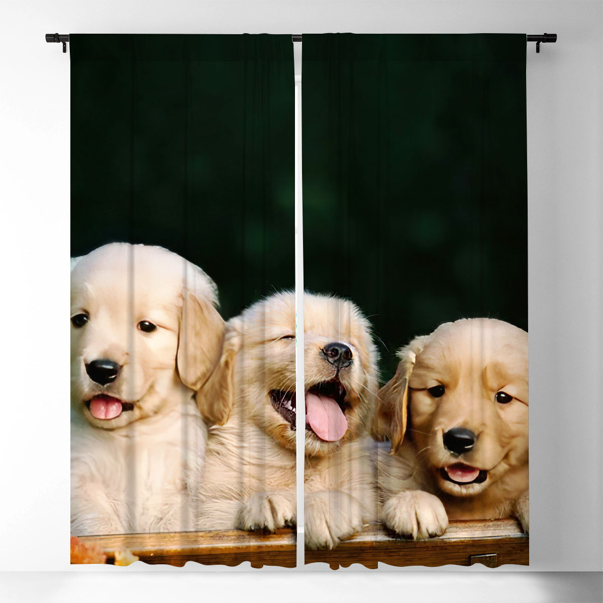 Happy Little Dog Window Curtain_2_1