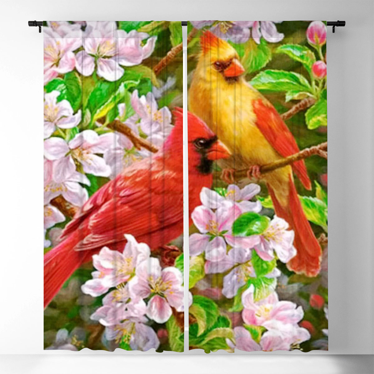 Humming Bird Couple Window Curtain_2_1