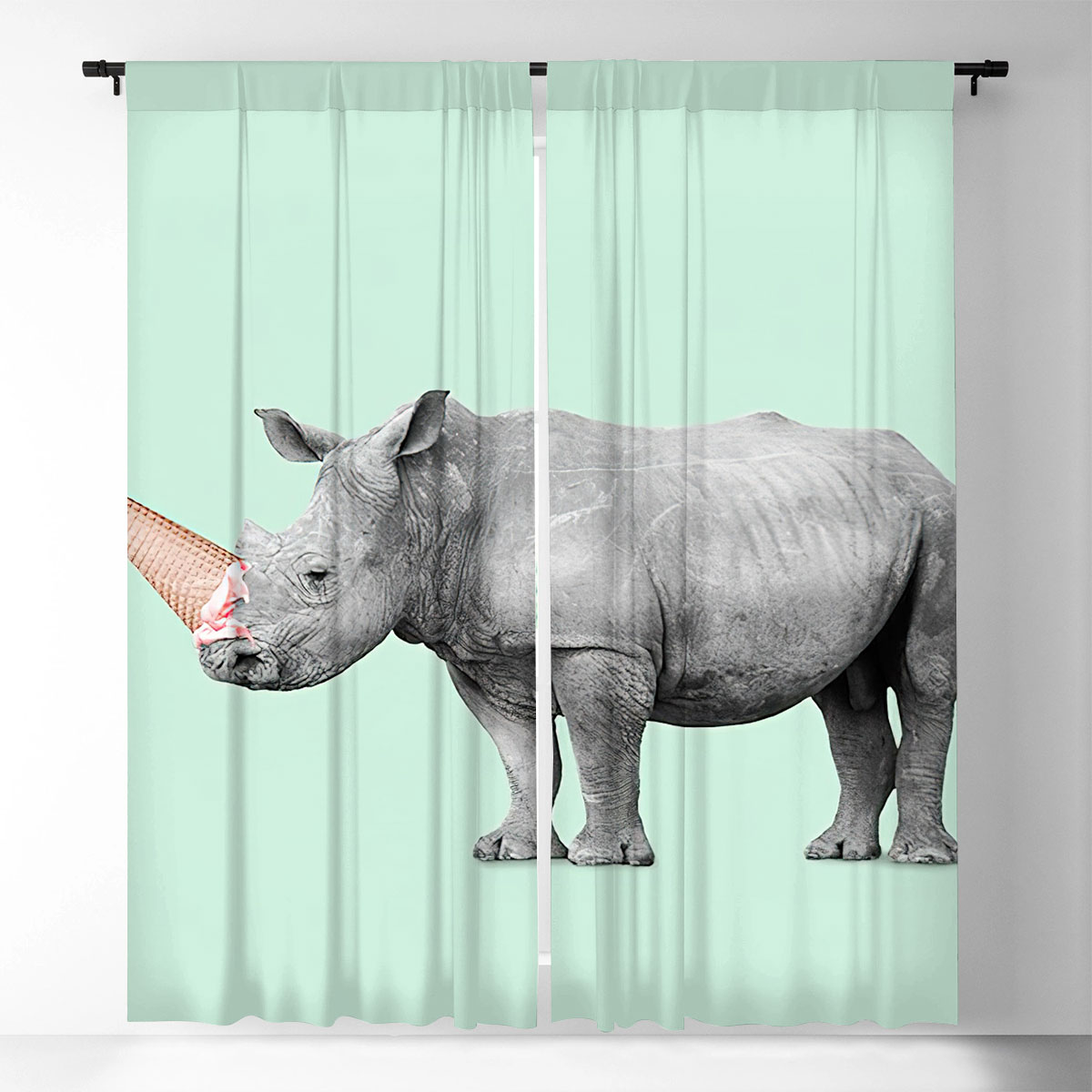 Ice Cream Rhino Window Curtain_2_1