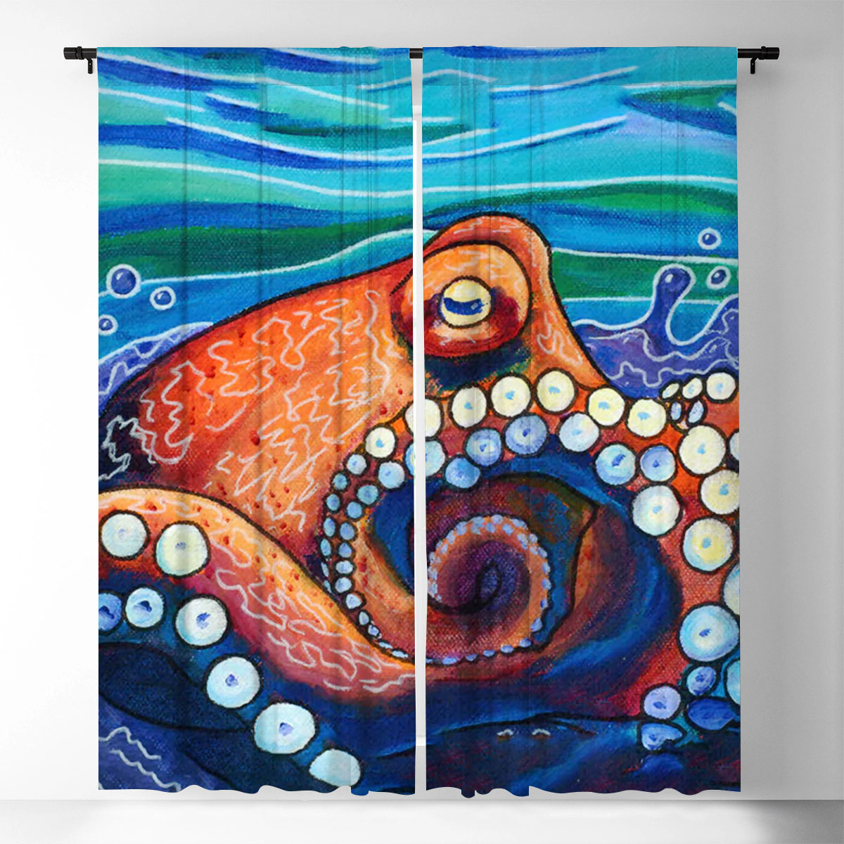 Inky Octopus Window Curtain_2_1