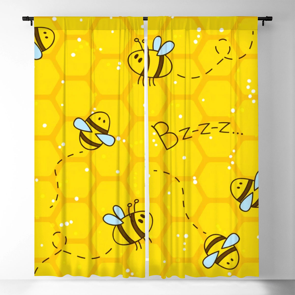 Lovely Bee Window Curtain_2_1