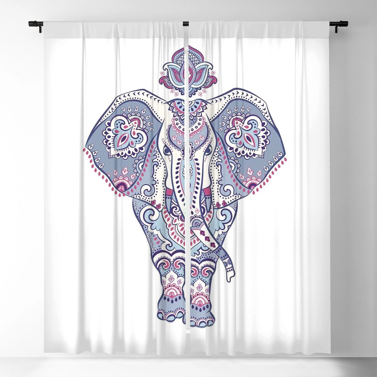 Mandala Elephant Window Curtain_2_1