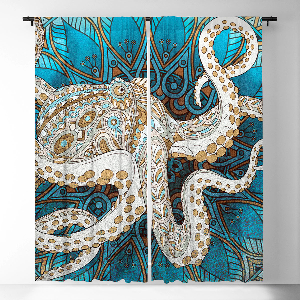 Mandala Octopus Window Curtain_2_1