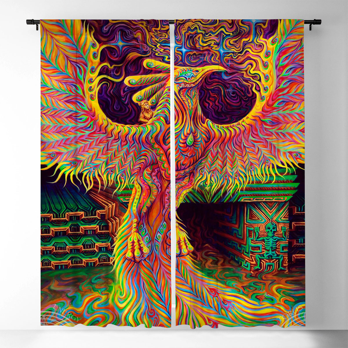 Mandala Phoenix Window Curtain_2_1