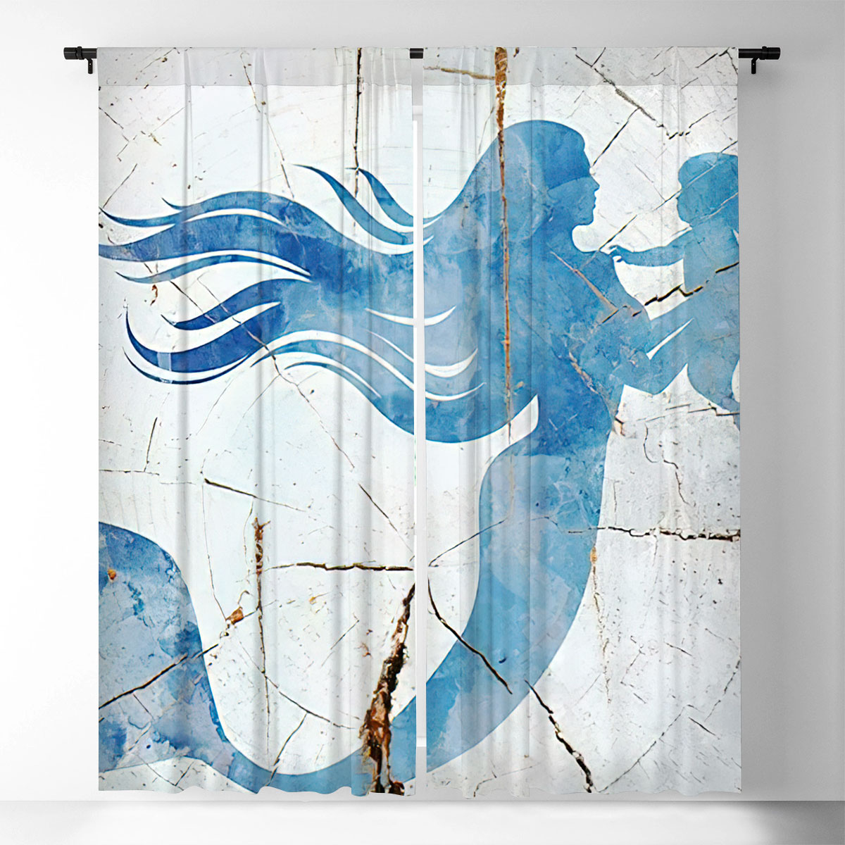 Mermaid And Baby Window Curtain_2_1