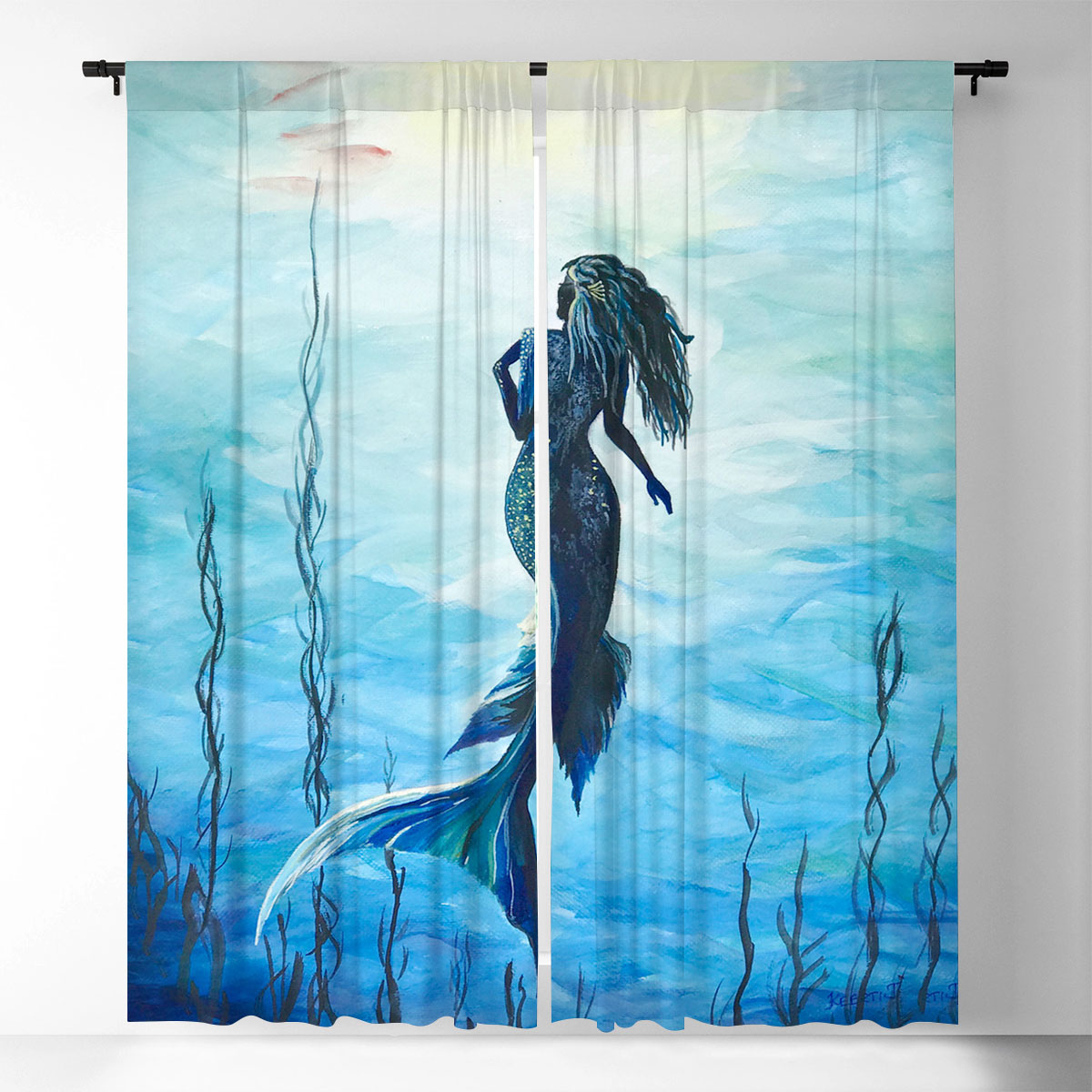 Mermaid Under The Sea Window Curtain_2_1