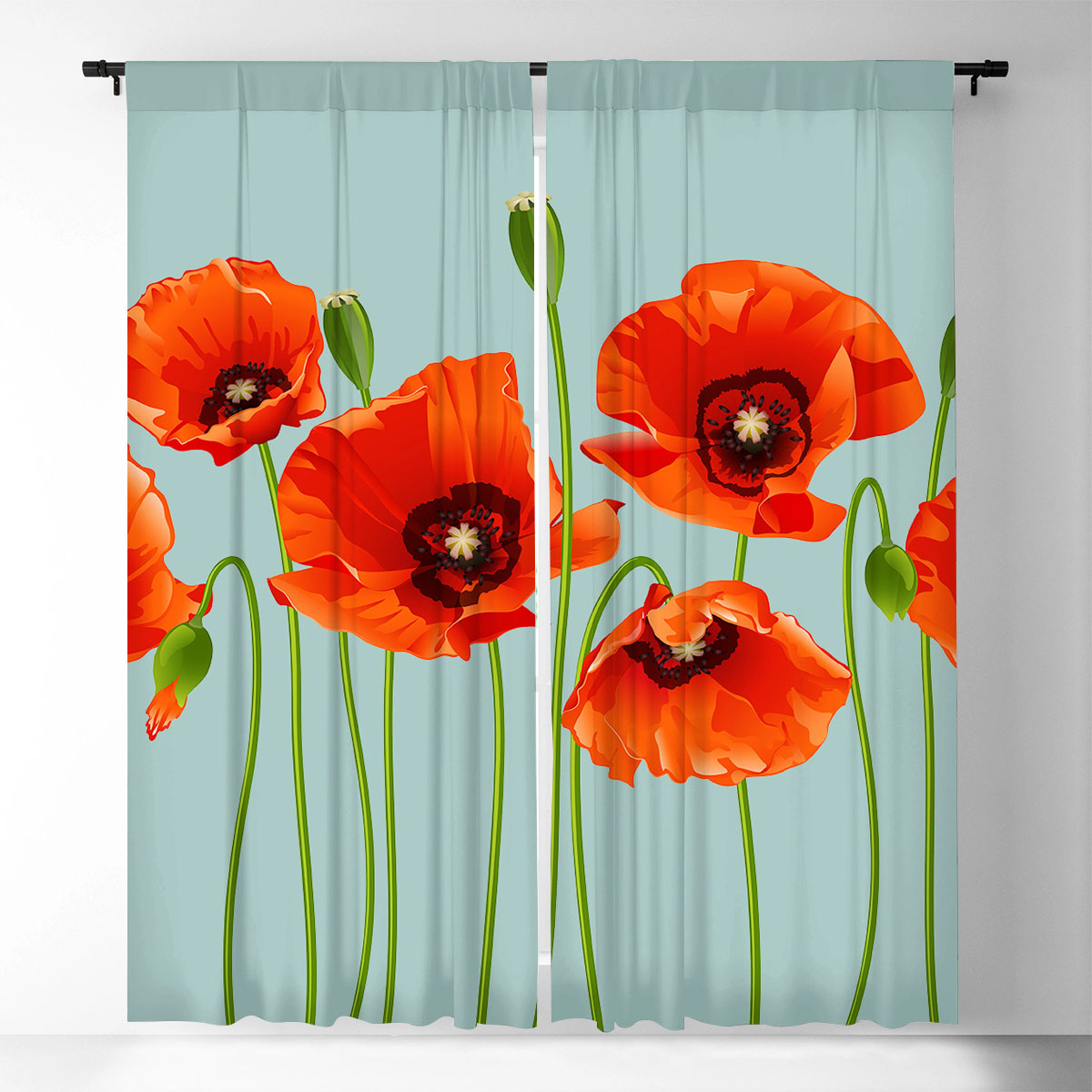 Modern Poppy Window Curtain_2_1