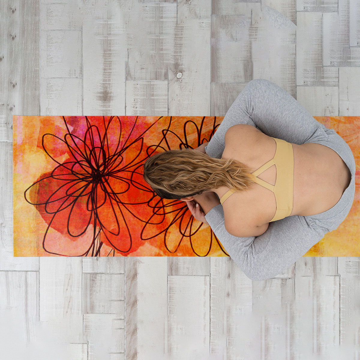 Floral Whimsy Abstract Yoga Mat_2_1