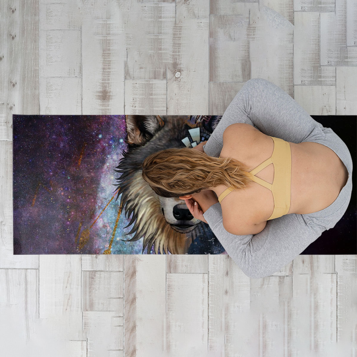 Galaxy Wolf Yoga Mat_2_1