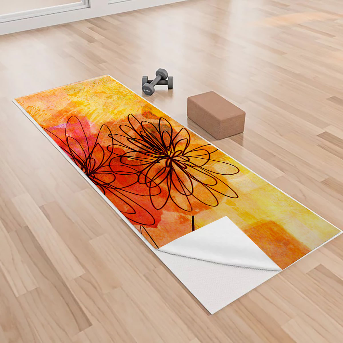 Floral Whimsy Abstract Yoga Towels_2_1