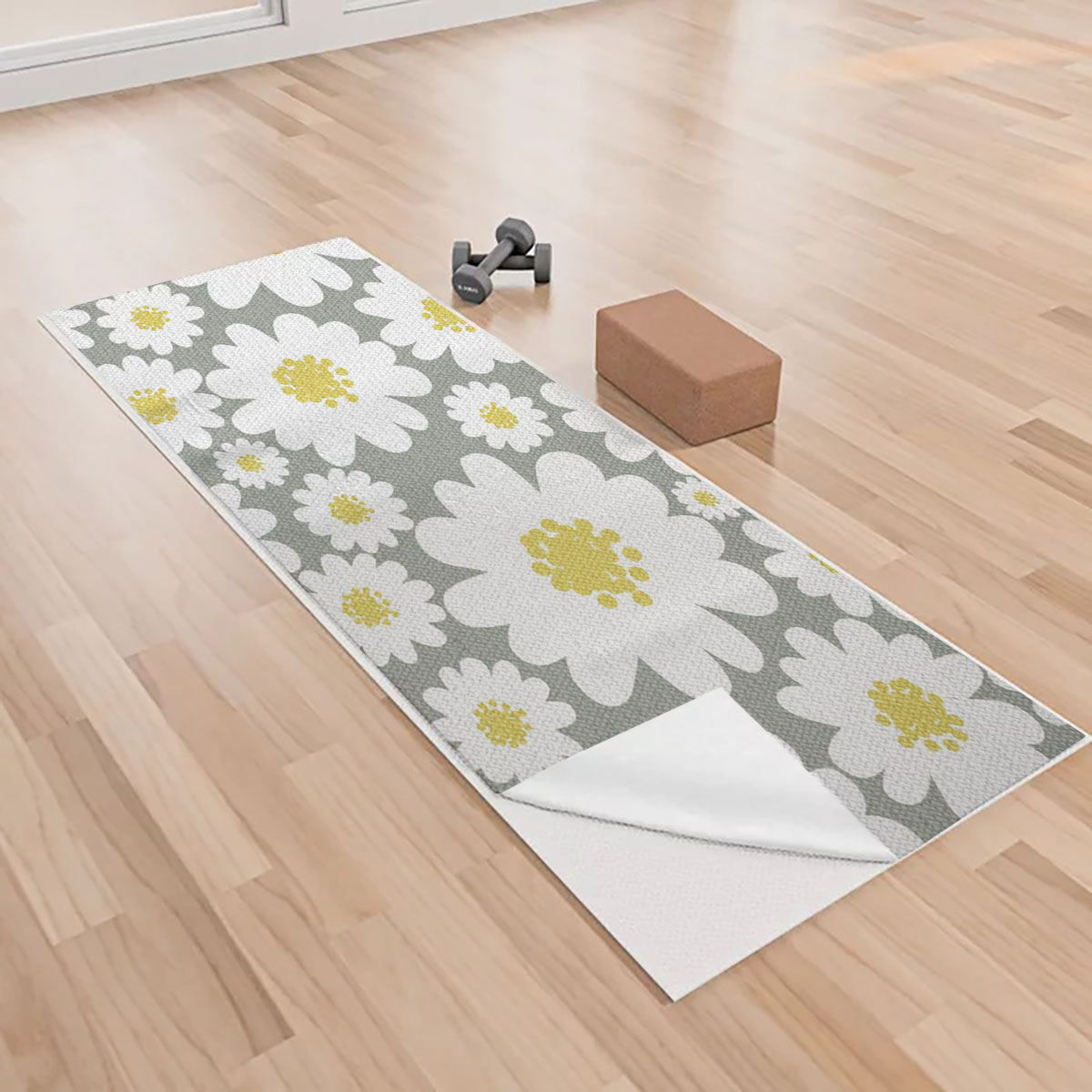 Flower Daisy Yoga Towels_2_1