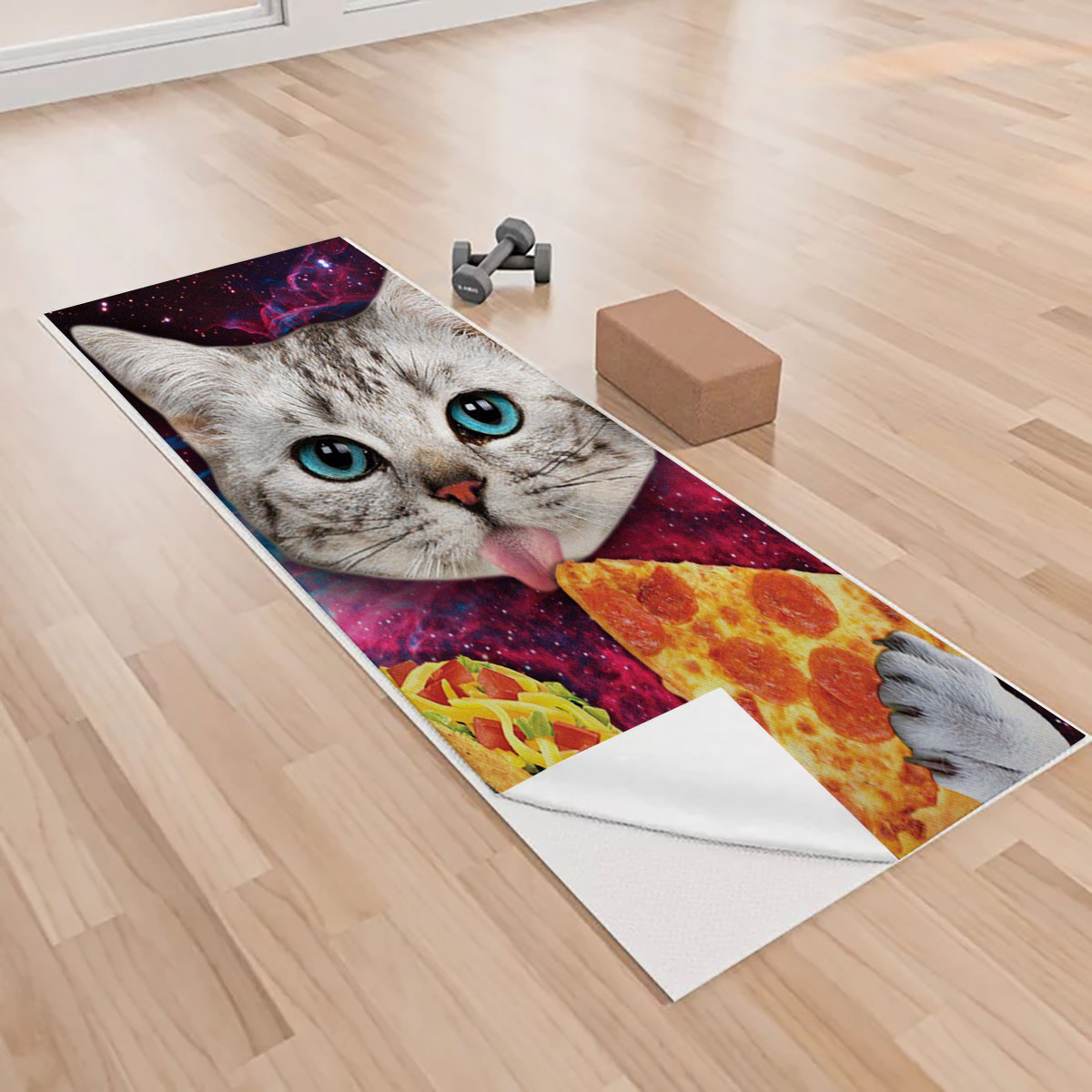 Galaxy Cat Yoga Towels_2_1