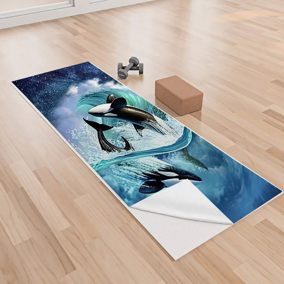 Galaxy Dolphin Yoga Towels_2_1