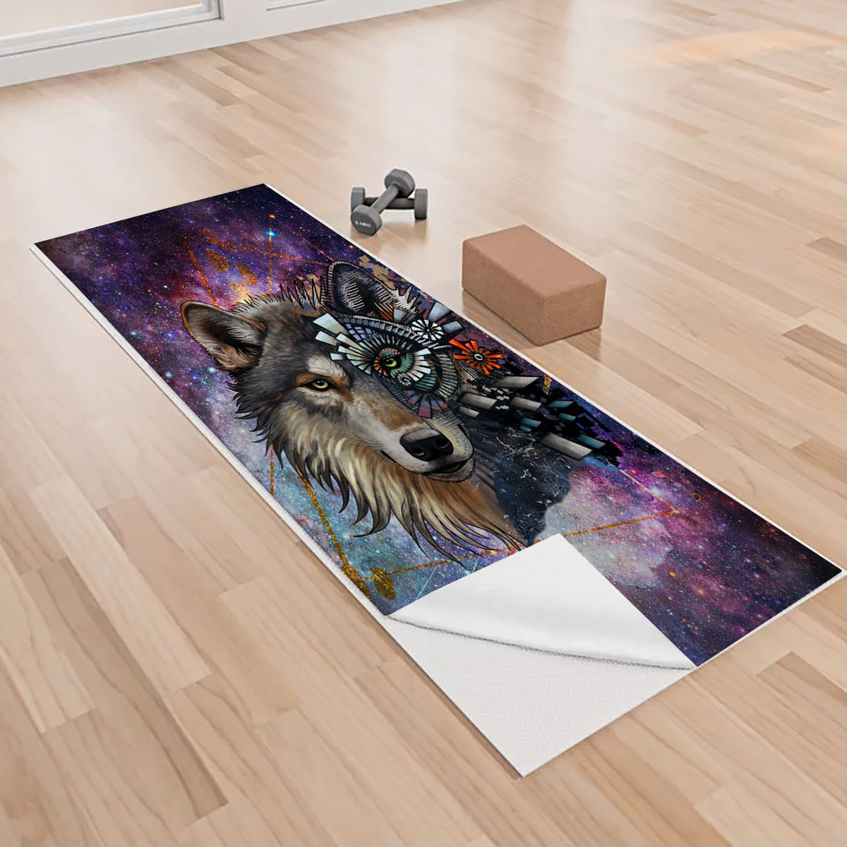Galaxy Wolf Yoga Towels_2_1