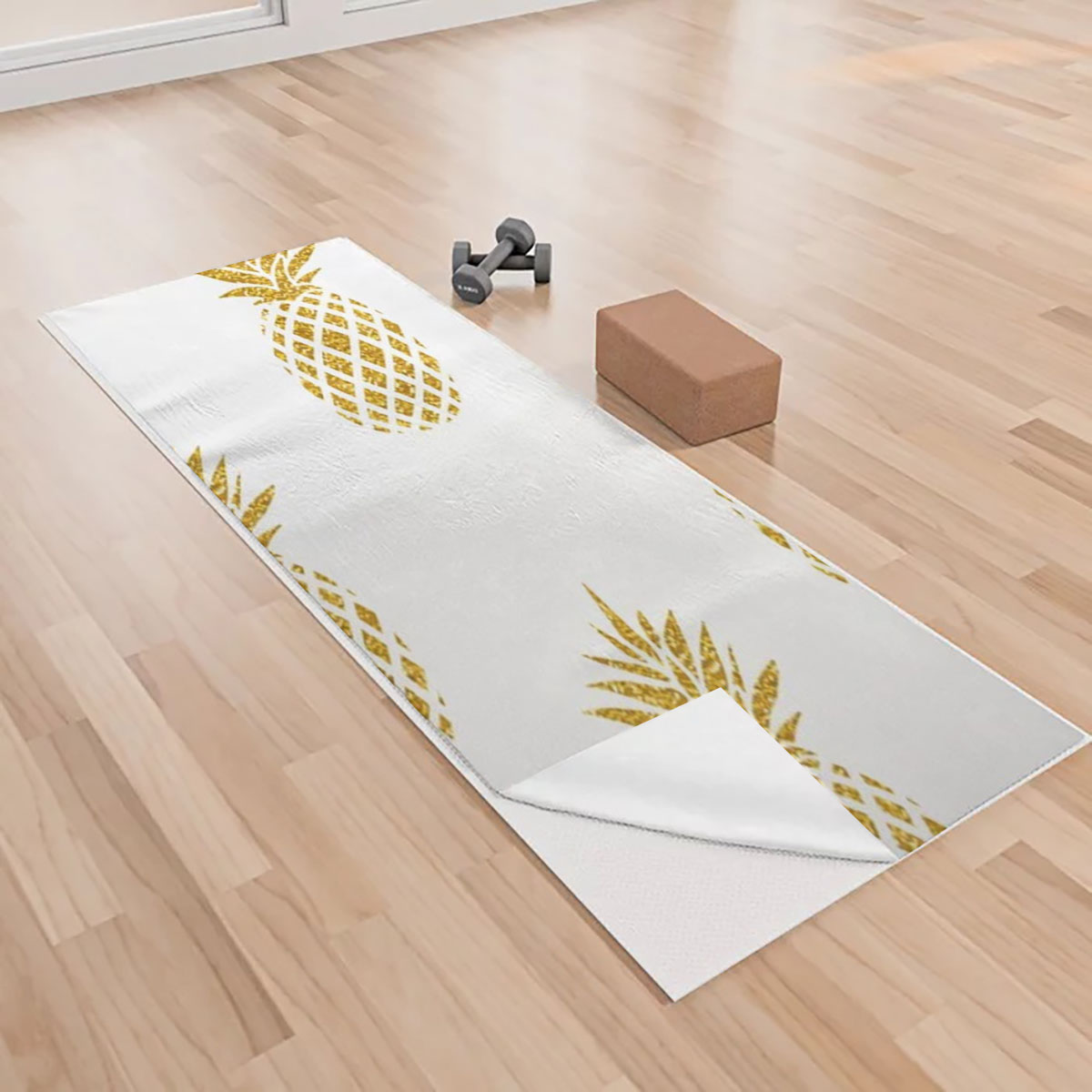 Gold Pineapple Yoga Towels_2_1