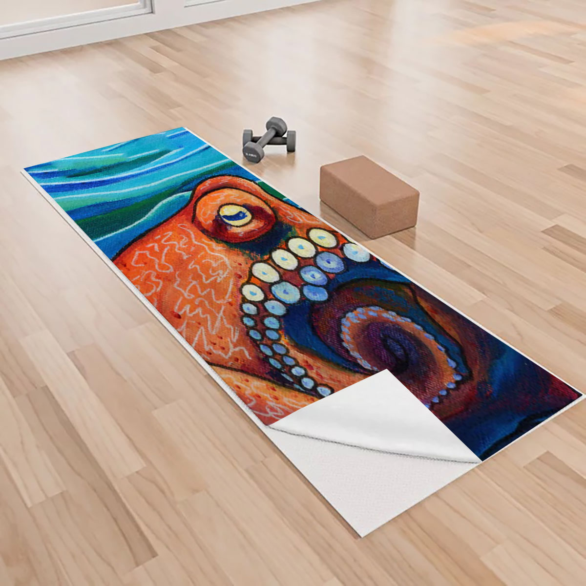Inky Octopus Yoga Towels_2_1