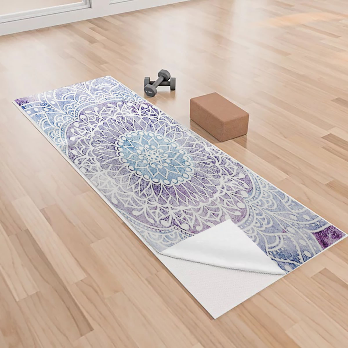 Mandala Lavender Yoga Towels_2_1