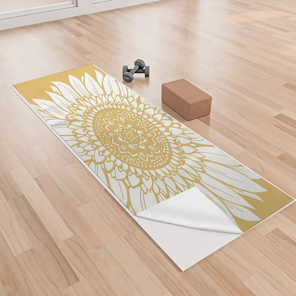 Mandala Sunflower Yoga Towels_2_1