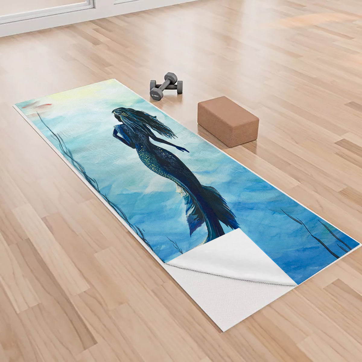 Mermaid Under The Sea Yoga Towels_2_1