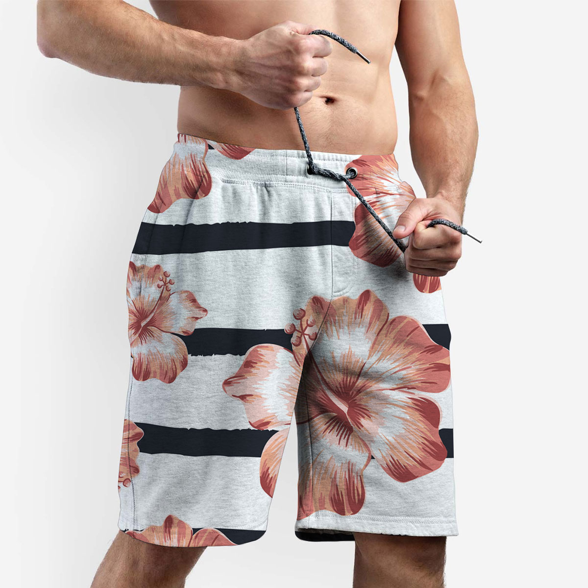 Floral Pink Hibiscus Shorts
