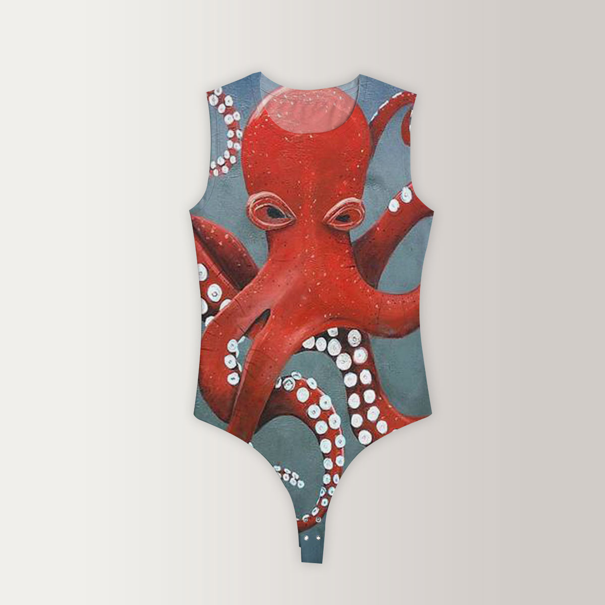 Giant Red Octopus Sleeveless Bodysuit